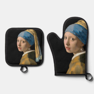 Johannes Vermeer - Meisje met de Parel Ovenwant & Pannenlap Set