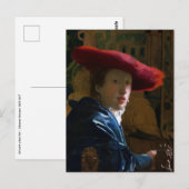 Johannes Vermeer - Meisje met de rode hoed Briefkaart (Voorkant / Achterkant)