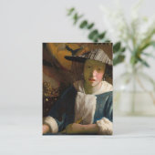 Johannes Vermeer - Meisje met een fluit Briefkaart (Staand voorkant)