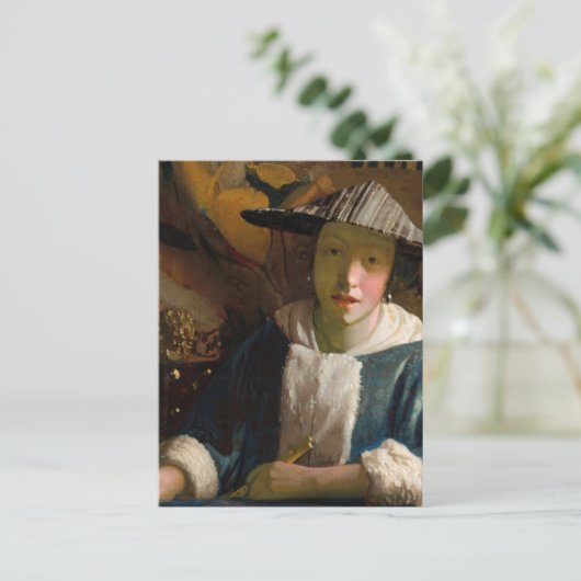 Johannes Vermeer - Meisje met een fluit Briefkaart (Staand voorkant)