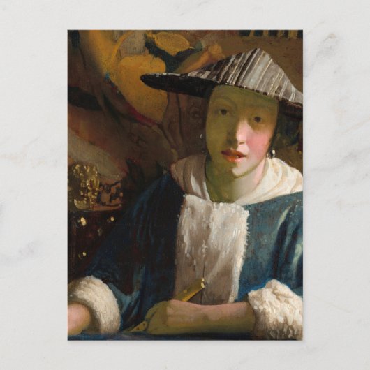 Johannes Vermeer - Meisje met een fluit Briefkaart (Voorkant)