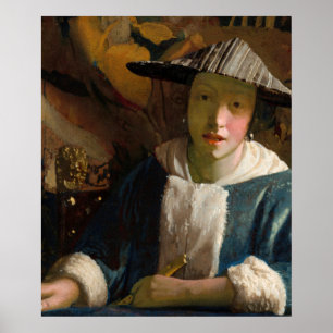 Johannes Vermeer - Meisje met een fluit Poster