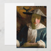 Johannes Vermeer - Meisje met een Flute Bedankkaart (Voorkant / Achterkant)