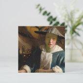 Johannes Vermeer - Meisje met een Flute Kaart (Staand voorkant)