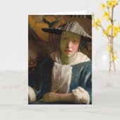 Johannes Vermeer - Meisje met een Flute Kaart (Gele Bloem)