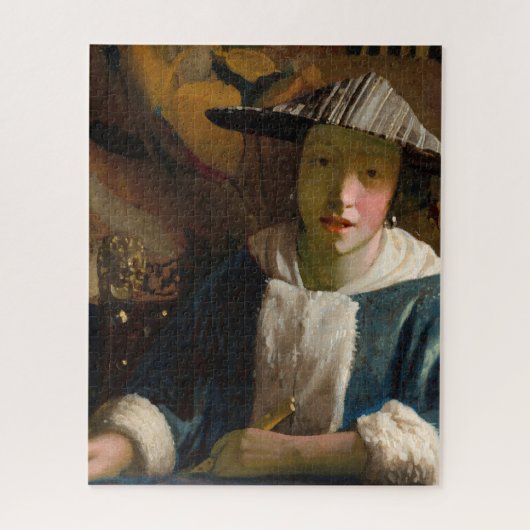 Johannes Vermeer - Meisje met een Flute Legpuzzel (Verticaal)