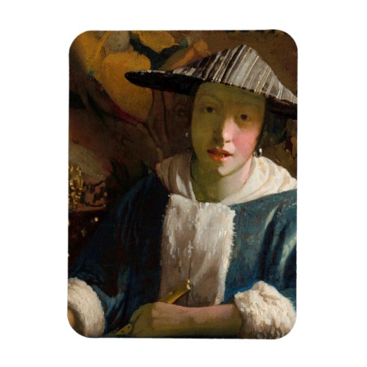 Johannes Vermeer - Meisje met een Flute Magneet (Verticaal)
