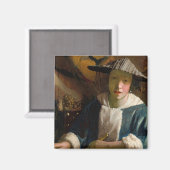 Johannes Vermeer - Meisje met een Flute Magneet (Voorkant / Achterkant)