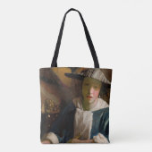 Johannes Vermeer - Meisje met een Flute Tote Bag (Achterkant)