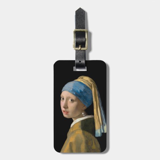 Johannes Vermeer - Meisje met een parel Bagagelabel (Voorkant verticaal)