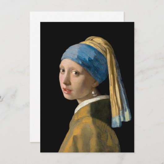 Johannes Vermeer - Meisje met een parel Bedankkaart (Voorkant / Achterkant)