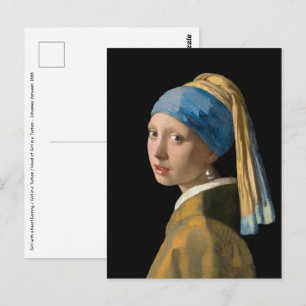 Johannes Vermeer - Meisje met een parel Briefkaart