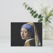 Johannes Vermeer - Meisje met een parel Briefkaart (Staand voorkant)
