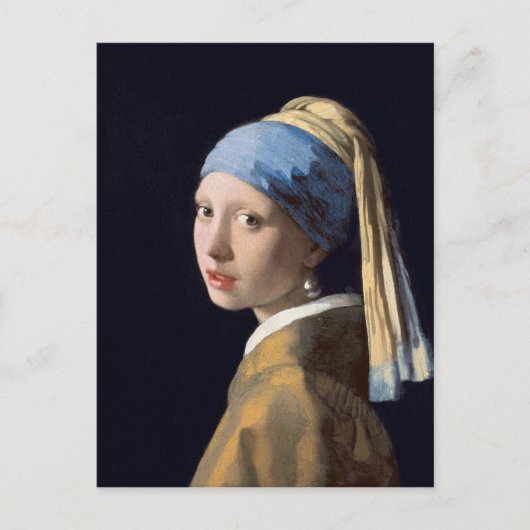 Johannes Vermeer - Meisje met een parel Briefkaart (Voorkant)