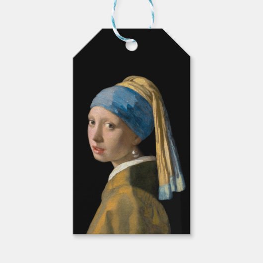 Johannes Vermeer - Meisje met een parel Cadeaulabel (Voorkant)