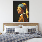 Johannes Vermeer - Meisje met een parel Canvas Afdruk (Insitu (Slaapkamer))