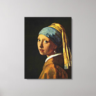 Johannes Vermeer - Meisje met een parel Canvas Afdruk