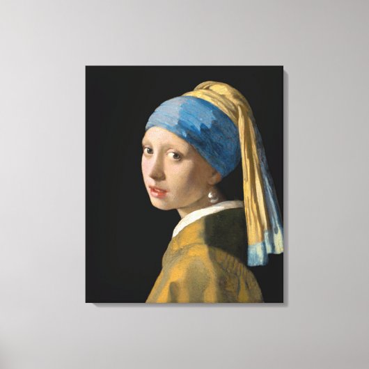 Johannes Vermeer - Meisje met een parel Canvas Afdruk (Voorkant)