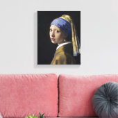 Johannes Vermeer - Meisje met een parel Canvas Afdruk (Insitu (Woonkamer))