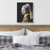 Johannes Vermeer - Meisje met een parel Canvas Afdruk (Insitu (Slaapkamer))