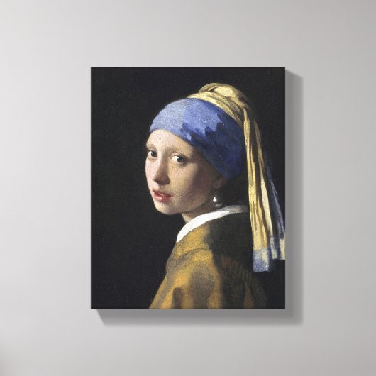Johannes Vermeer - Meisje met een parel Canvas Afdruk (Voorkant)