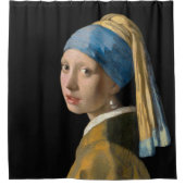 Johannes Vermeer - Meisje met een parel Douchegordijn (Voorkant)