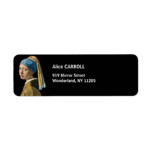 Johannes Vermeer - Meisje met een parel Etiket