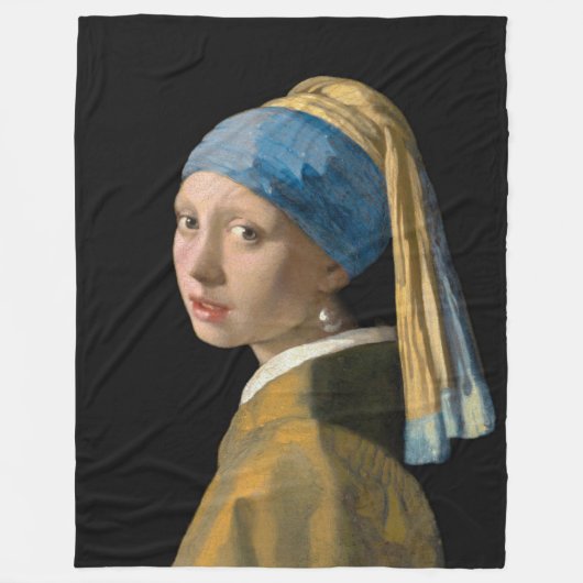 Johannes Vermeer - Meisje met een parel Fleece Deken (Voorkant)