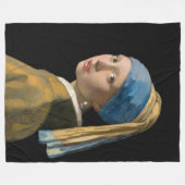 Johannes Vermeer - Meisje met een parel Fleece Deken (Voorkant (Horizontaal))
