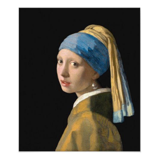 Johannes Vermeer - Meisje met een parel Foto Afdruk (Voorkant)