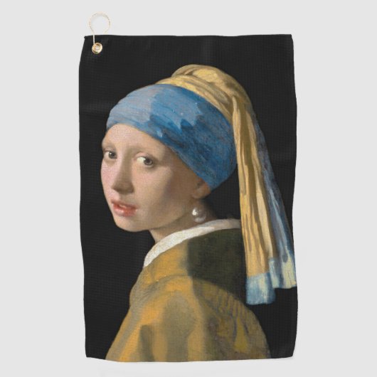 Johannes Vermeer - Meisje met een parel Golfhanddoek (Voorkant)