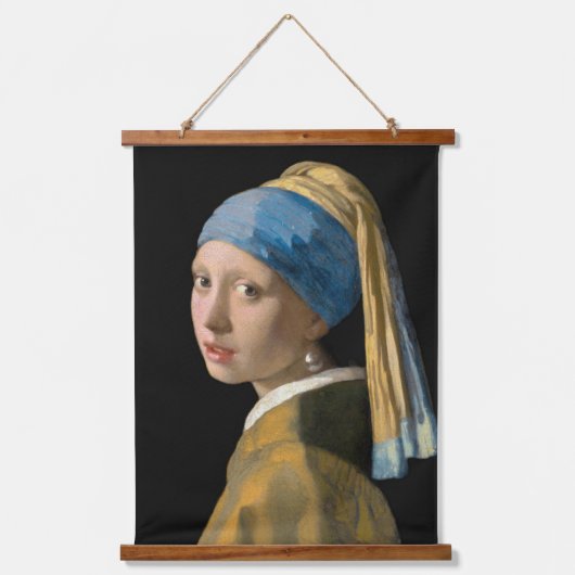 Johannes Vermeer - Meisje met een parel Hangend Wandkleed (Voorkant)
