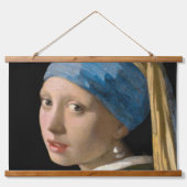 Johannes Vermeer - Meisje met een parel Hangend Wandkleed (Voorkant)