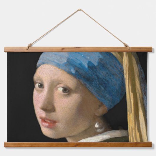 Johannes Vermeer - Meisje met een parel Hangend Wandkleed (Voorkant)