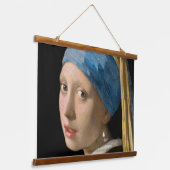 Johannes Vermeer - Meisje met een parel Hangend Wandkleed (Gebogen)