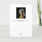 Johannes Vermeer - Meisje met een parel Kaart (Achterkant)
