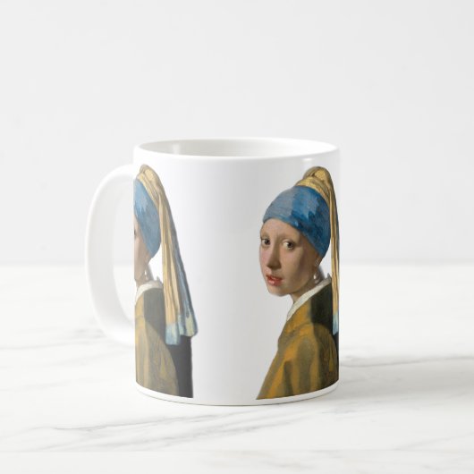 Johannes Vermeer - Meisje met een parel Koffiemok (Voorkant links)