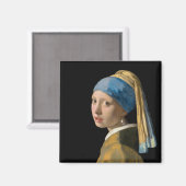 Johannes Vermeer - Meisje met een parel Magneet (Voorkant / Achterkant)