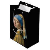 Johannes Vermeer - Meisje met een parel Medium Cadeauzakje (Voorkant Gekanteld)
