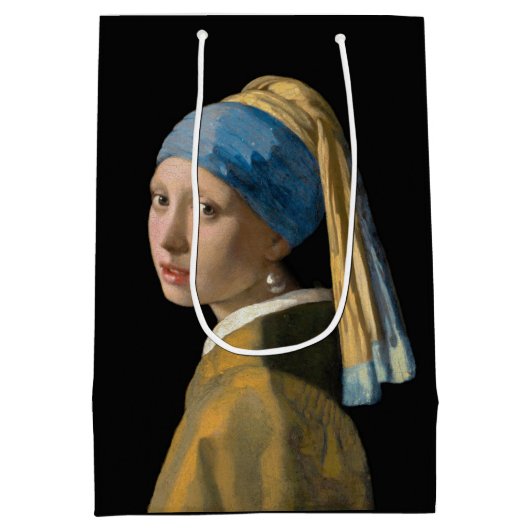 Johannes Vermeer - Meisje met een parel Medium Cadeauzakje (Achterkant)
