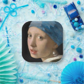 Johannes Vermeer - Meisje met een parel Papieren Bordje (Feest)