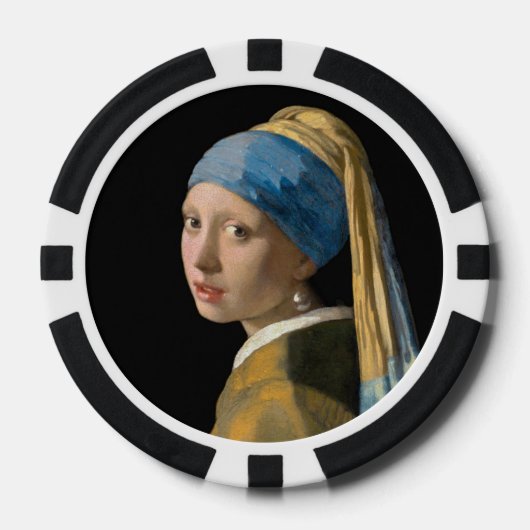 Johannes Vermeer - Meisje met een parel Poker Chips (Voorkant)