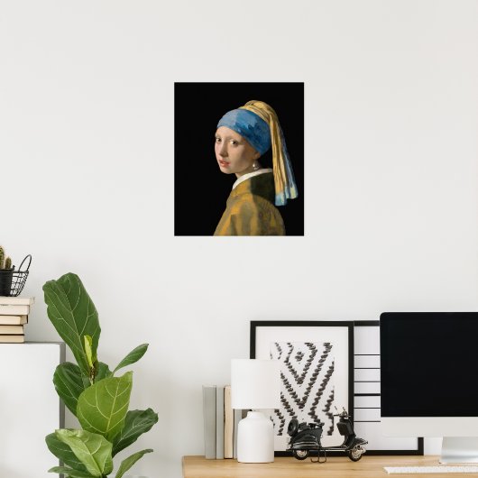 Johannes Vermeer - Meisje met een parel Poster (Thuiskantoor)
