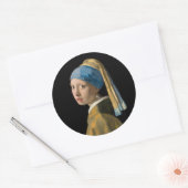 Johannes Vermeer - Meisje met een parel Ronde Sticker (Envelop)