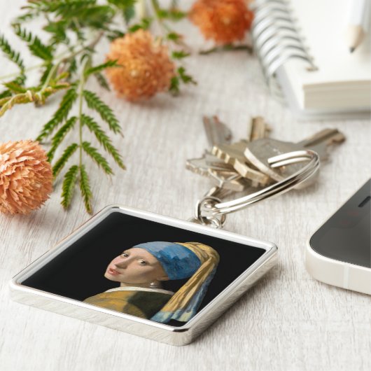 Johannes Vermeer - Meisje met een parel Sleutelhanger (Zijkant)