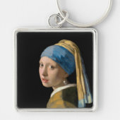 Johannes Vermeer - Meisje met een parel Sleutelhanger (Voorkant)