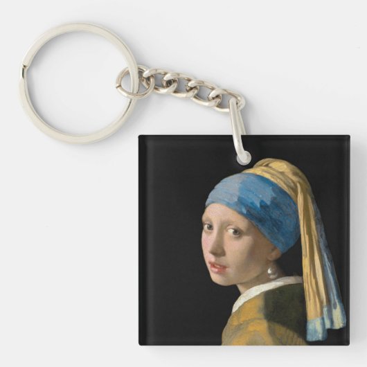 Johannes Vermeer - Meisje met een parel Sleutelhanger (Voorkant)