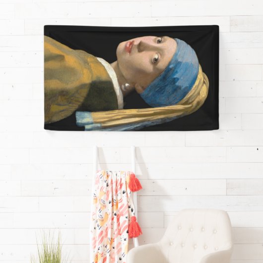 Johannes Vermeer - Meisje met een parel Spandoek (Insitu)