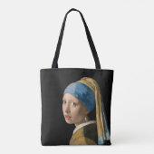 Johannes Vermeer - Meisje met een parel Tote Bag (Achterkant)