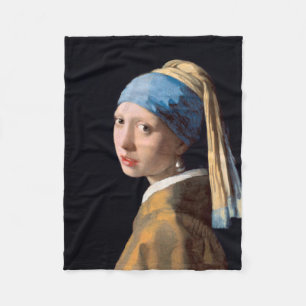 JOHANNES VERMEER - Meisje met een parel van 1665 Fleece Deken